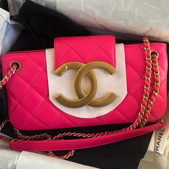 Chanel Baguette Bag Rare color hot pink with GHW - Picture 3 of 6